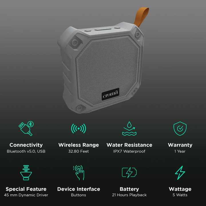 Croma 5W Portable Bluetooth Speaker