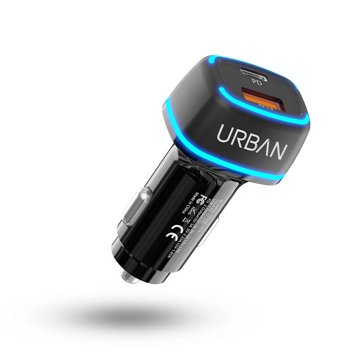 38W Fast Car Charger | PD Type-C + QC 3.0 | Multi-Protocol | Ambient Light